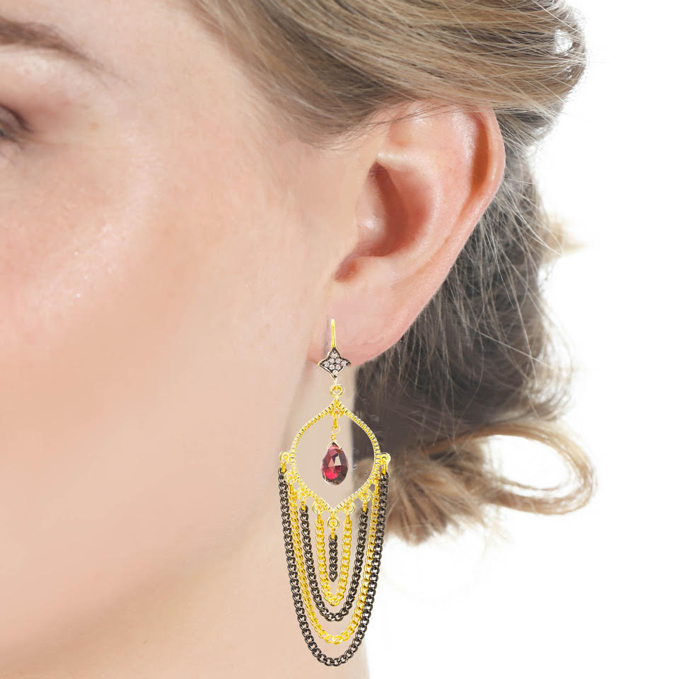 ☆TATIANA☆ Velvet Emblem Earring EC1951 Mixed Metal Chandelier Earring – Rachel Reinhardt Jewelry