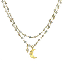 Load image into Gallery viewer, Labradorite Celestial Charm Necklace