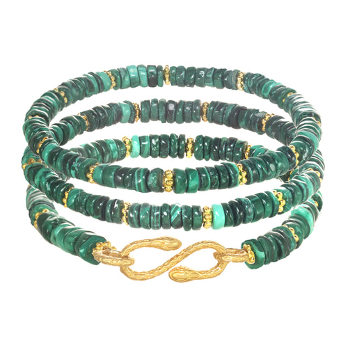 Malachite Snake Connector Bracelet