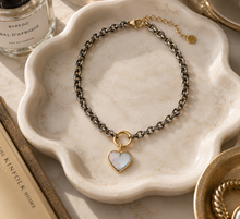 Load image into Gallery viewer, Mother of Pearl Starburst Mixed Metal Necklace