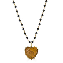 Load image into Gallery viewer, Evil Eye Carved Tigers Eye Pendant Necklace