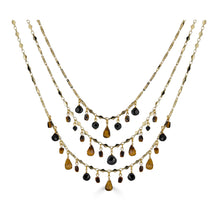 Load image into Gallery viewer, Tigers Eye and Black Spinel Bib Necklace