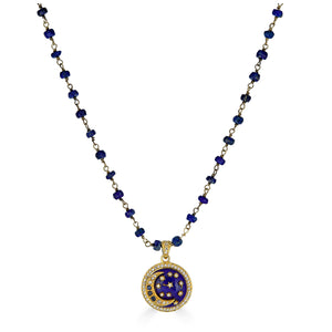 Blue Lapis Celestial Wire Wrap Pendant Necklace