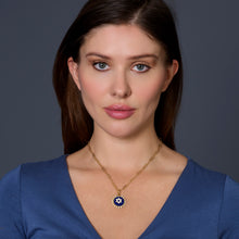 Load image into Gallery viewer, Blue Lapis Star of David Necklace with Moissanite Pave