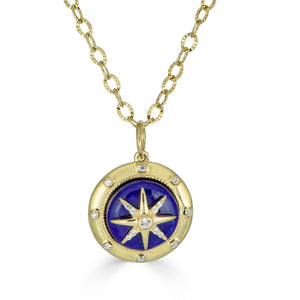 Blue Lapis Compass Necklace