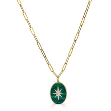 Load image into Gallery viewer, Malachite Pave Star Pendant Necklace