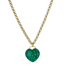 Load image into Gallery viewer, Malachite Heart Pendant Necklace with Turquoise Accents