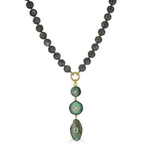 Labradorite Triple Drop Necklace