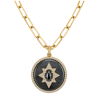 Load image into Gallery viewer, Hematite Celestial Star Medallion Necklace