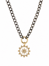 Load image into Gallery viewer, Mother of Pearl Starburst Mixed Metal Necklace