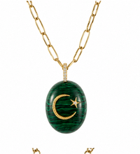Load image into Gallery viewer, Malachite Celestial Pendant Necklace