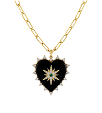 Load image into Gallery viewer, Black Onyx Statement Heart Necklace