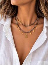 Load image into Gallery viewer, Mixed Metal Spike &amp; Filigree Pendant Necklace