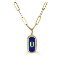 Load image into Gallery viewer, Mini Blue Lapis Dog Tag Necklace