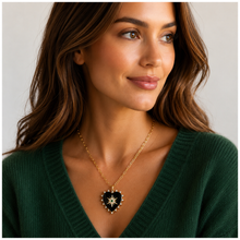 Load image into Gallery viewer, Black Onyx Statement Heart Necklace