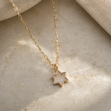 Load image into Gallery viewer, Star of David Necklace with Scattered Zirconia Stones