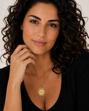 Load image into Gallery viewer, Gold Pavé Evil Eye Medallion Necklace