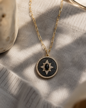 Load image into Gallery viewer, Hematite Celestial Star Medallion Necklace
