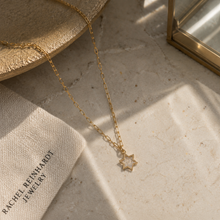 Load image into Gallery viewer, Star of David Necklace with Scattered Zirconia Stones