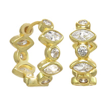 Load image into Gallery viewer, Marquise &amp; Round Delicate Huggie Earrings