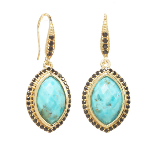 Turquoise Pave Earrings