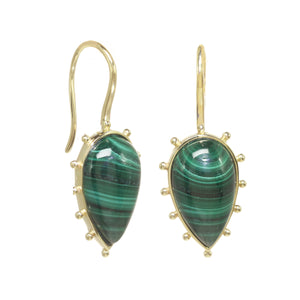 Malachite Bezel Earrings