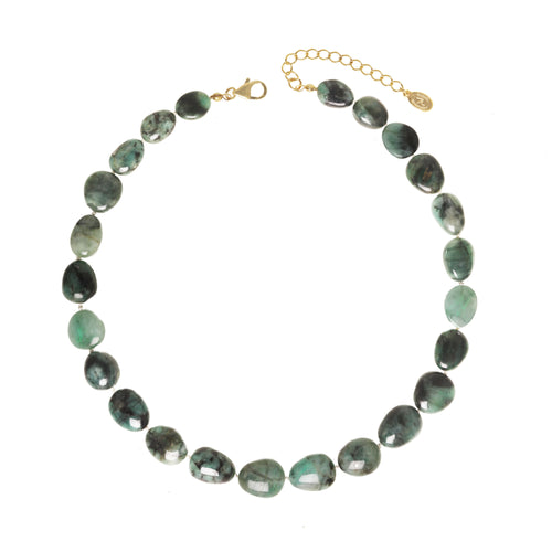 Emerald Silk knotted Necklace