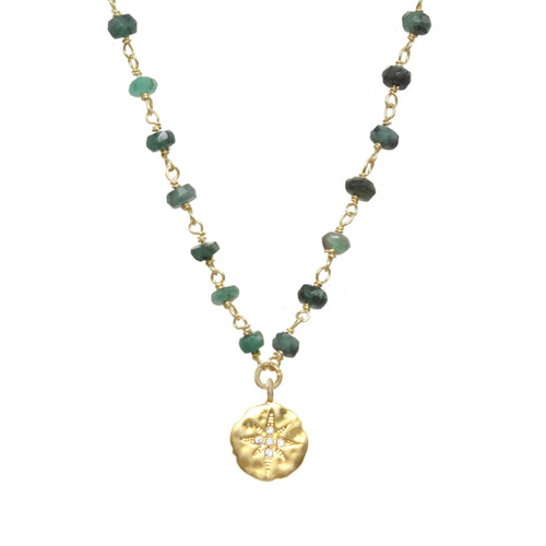 Emerald Celestial Charm Necklace
