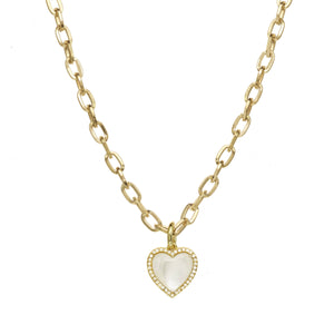 Mother of Pearl Heart Necklace