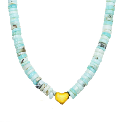 Peruvian Opal Heart Necklace