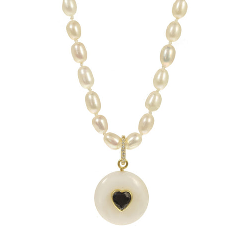 Freshwater Pearl Heart Pendant Necklace