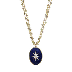 Labradorite and Blue Lapis Celestial Necklace