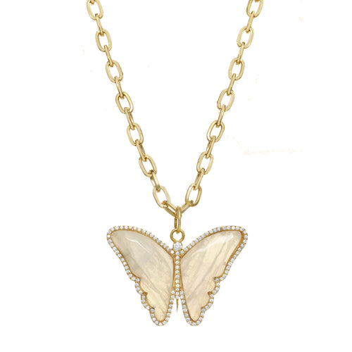 Moonstone Butterfly Pendant