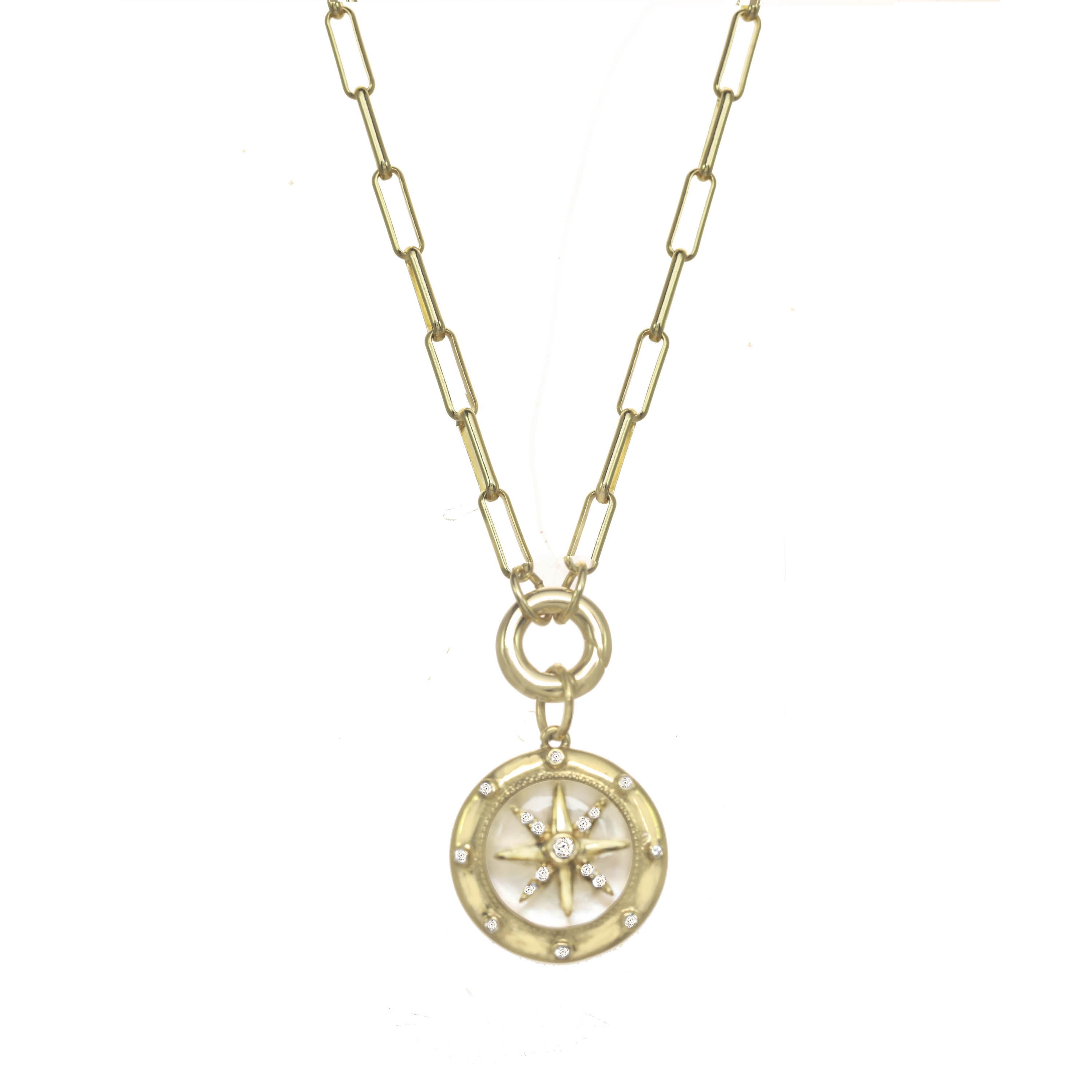 Mother of Pearl Compass Necklace – Rachel Reinhardt Jewelry