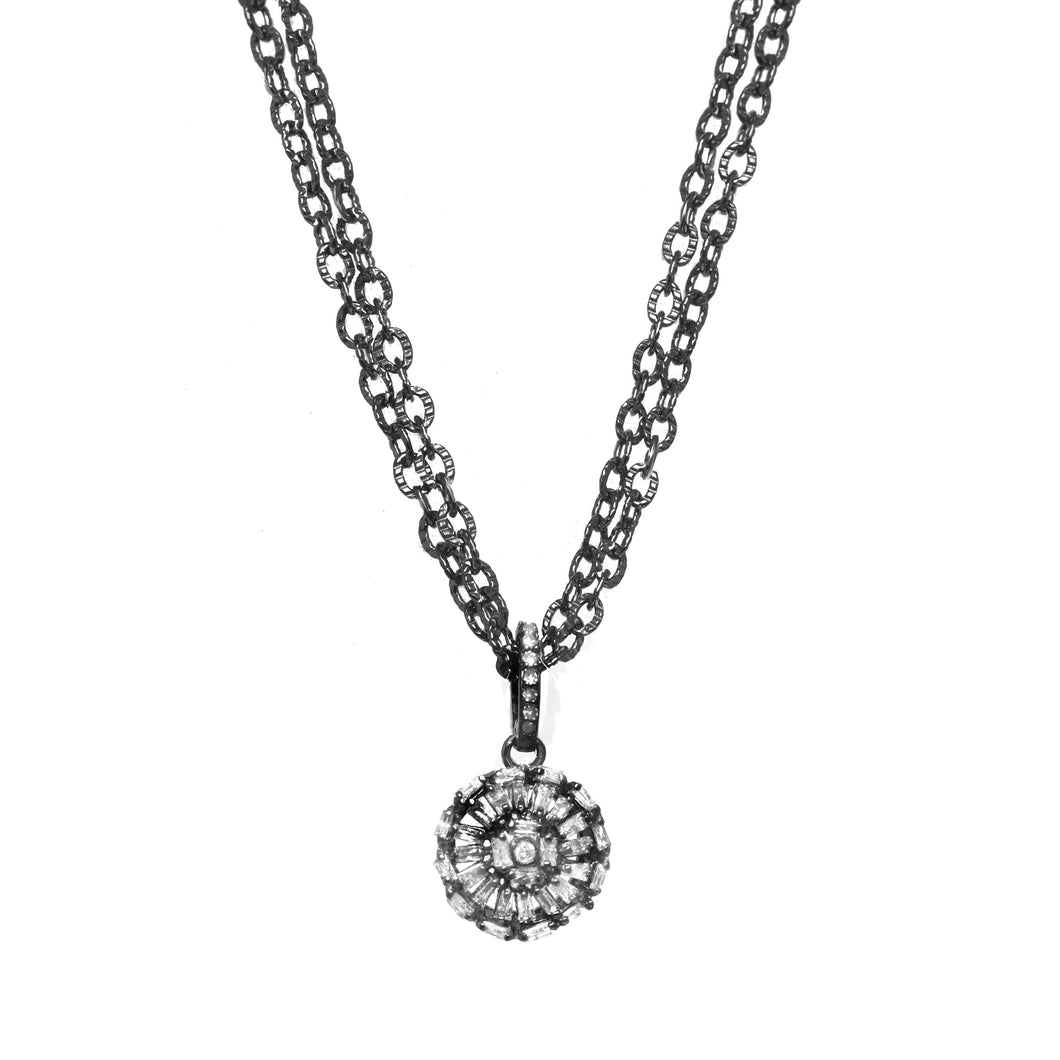 Diamond Baguette Pendant Necklace