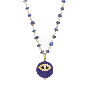 Blue Lapis Evil Eye Pendant Necklace