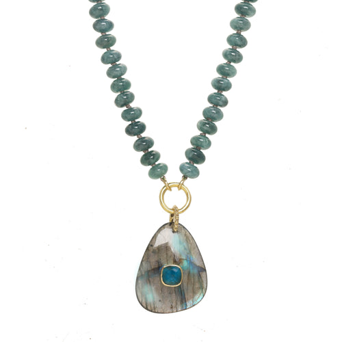 Labradorite and Apatite Pendant Necklace