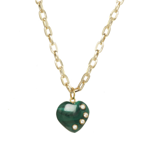 Malachite Heart Necklace