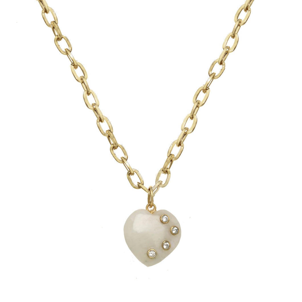 Moonstone Heart Necklace