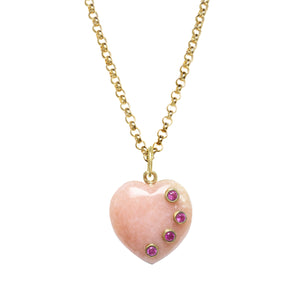 Pink Opal Heart Necklace