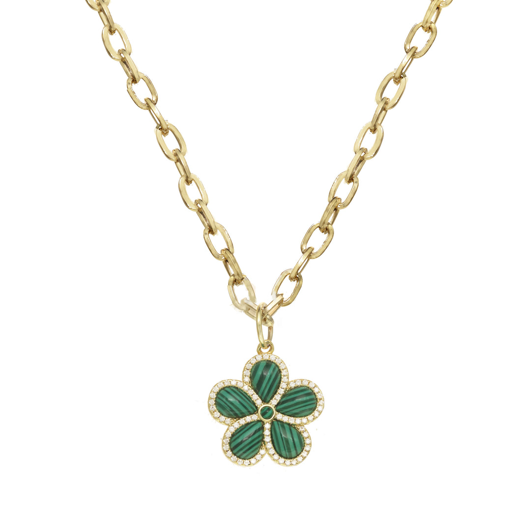 Malachite Flower Necklace