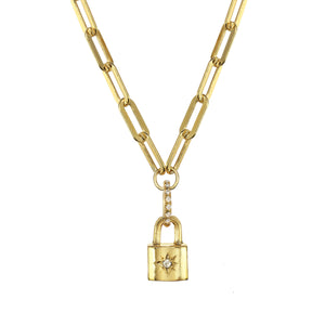 14k Gold filled Delicate Padlock Pendant Necklace