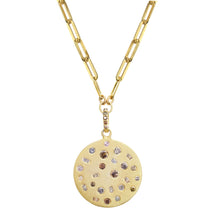 Load image into Gallery viewer, Gold Pendant Necklace with Chocolate Diamonds