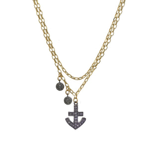 Anchor Down Diamond Necklace