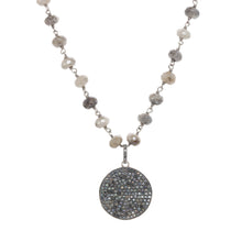 Load image into Gallery viewer, Silverite and Black Spinel Pendant Necklace