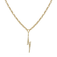 Load image into Gallery viewer, Pave Lightning Bolt Necklace
