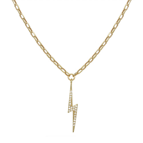 Pave Lightning Bolt Necklace