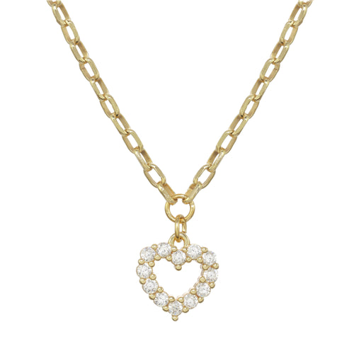 Petite Pave Heart Necklace