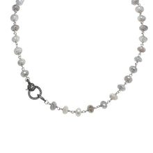 Load image into Gallery viewer, Silverite and Diamond Clasp Necklace