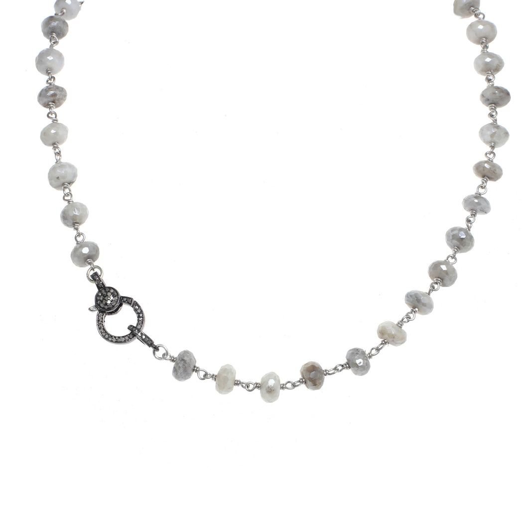 Silverite and Diamond Clasp Necklace